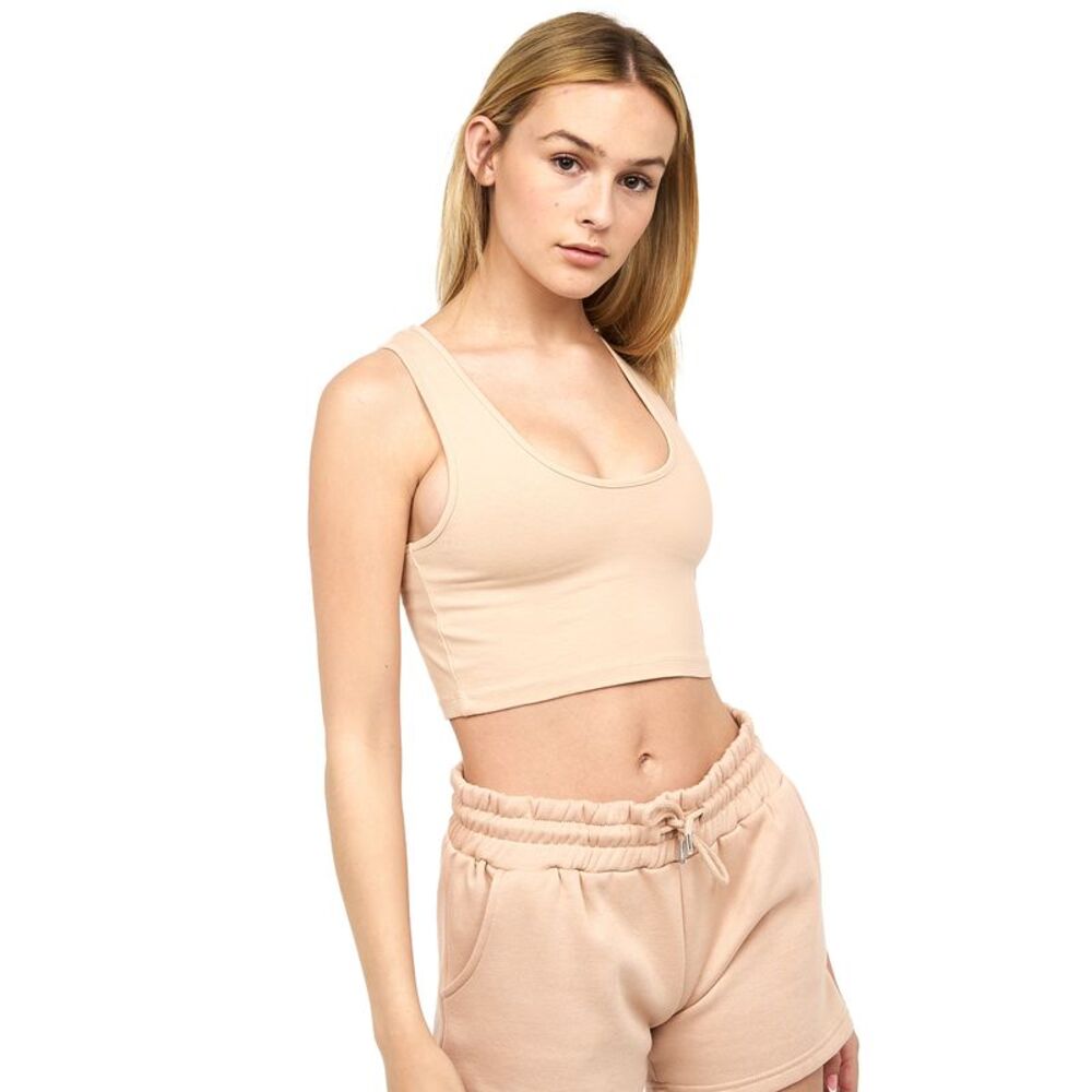 Juice Womens/Ladies Mazey Cropped Tank Top / New Stone